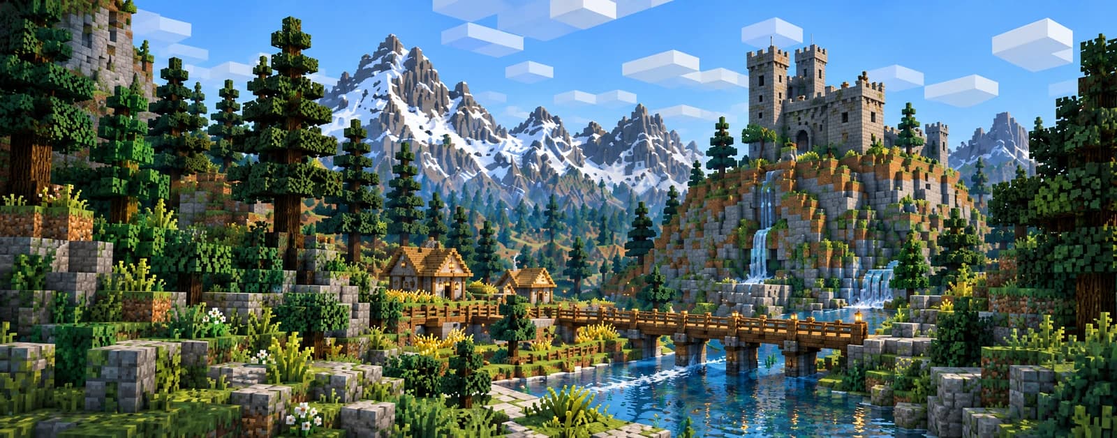 Minecraft landscape illustration